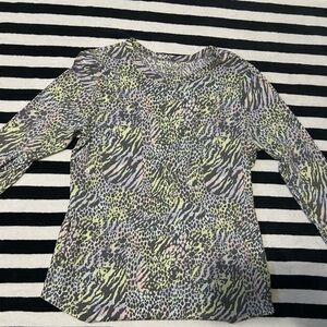 No Boundaries Vibrant Animal Print Long Sleeve Tee